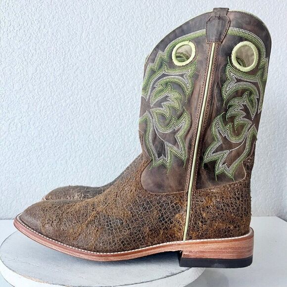NEW Capitan CHEYENNE Mens Cowboy Boots 13D Western Square Toe Brown Leather sole - Picture 3 of 10